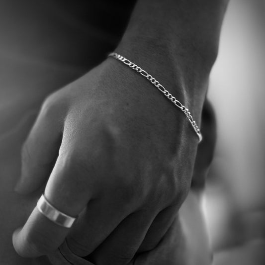Pulsera Figaro Jr Plata - 3MM