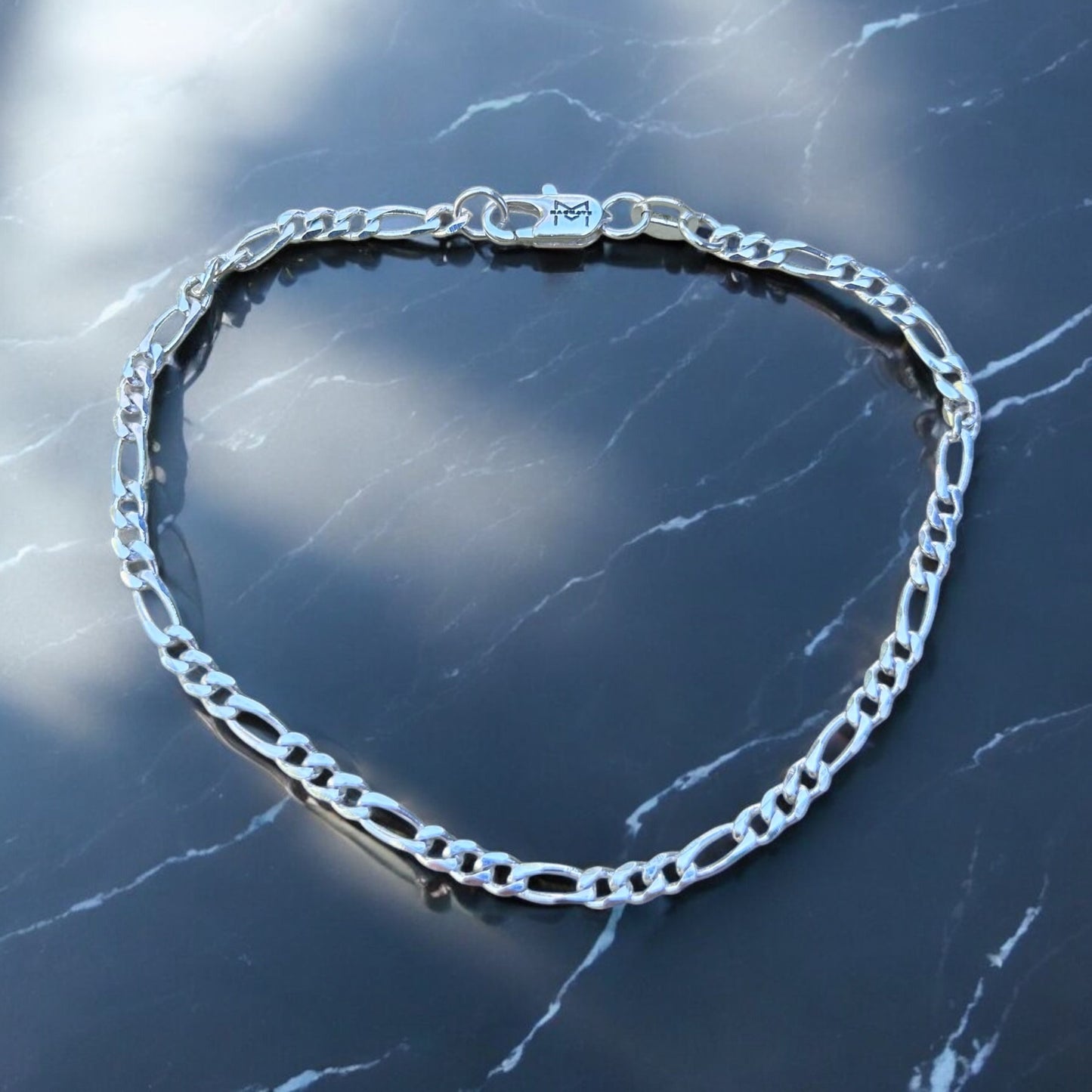 Pulsera Figaro Jr Plata - 3MM