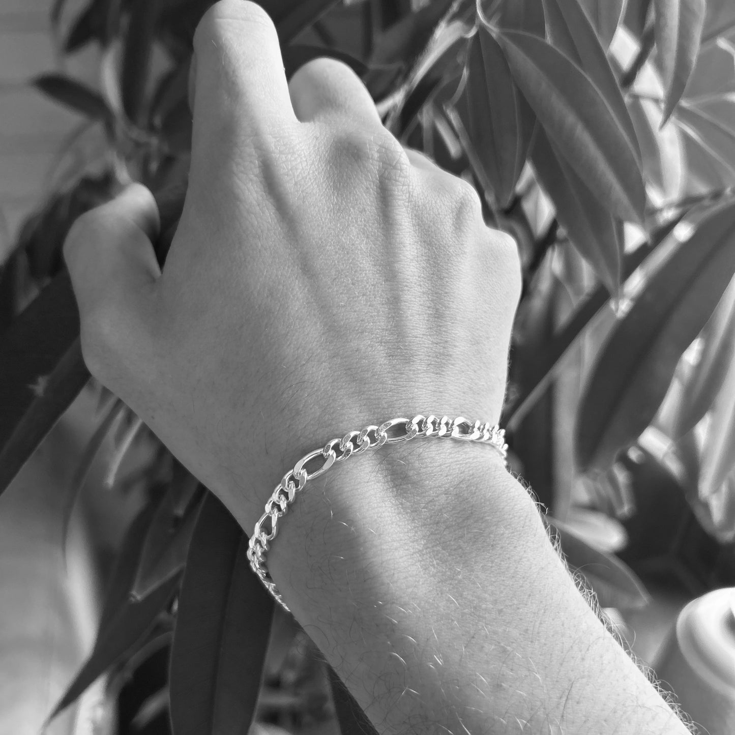 PULSERA FIGARO PLATA - 6MM