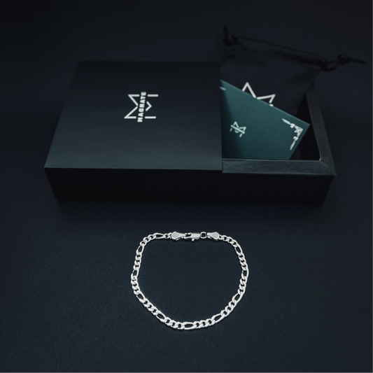 Pulsera Figaro Jr Plata - 3MM