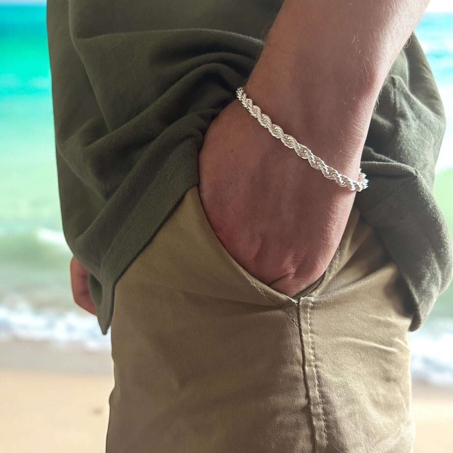 PULSERA VORTEX PLATA - 4MM