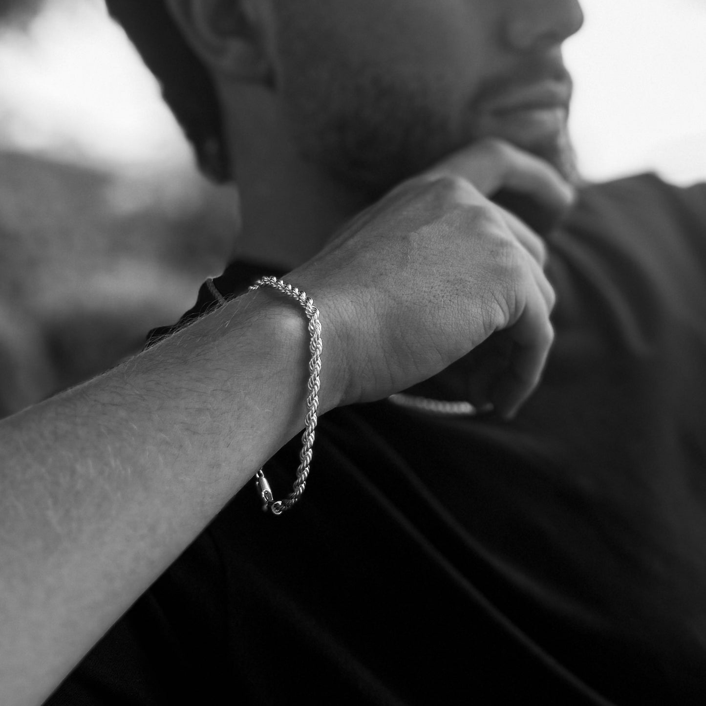 PULSERA VORTEX PLATA - 4MM