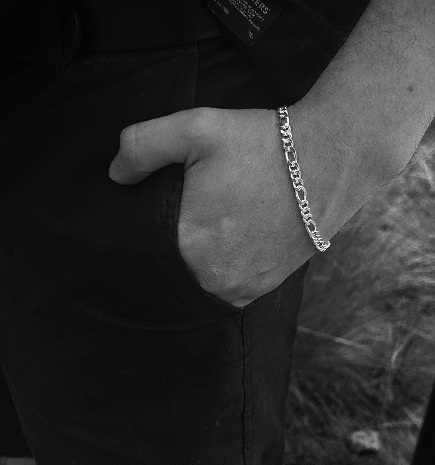 PULSERA FIGARO PLATA - 6MM