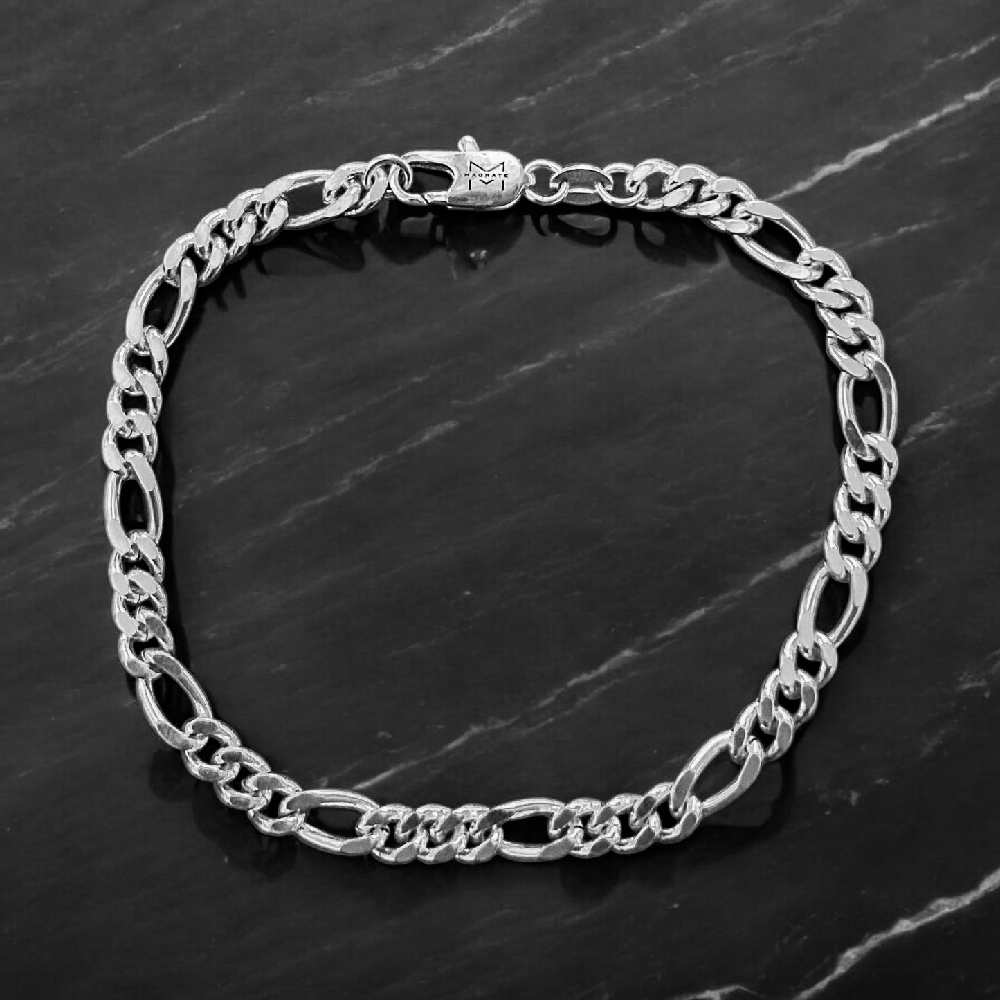PULSERA FIGARO PLATA - 6MM