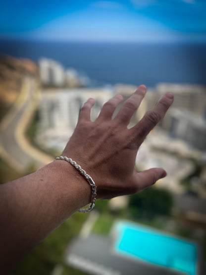 PULSERA VORTEX PLATA - 4MM