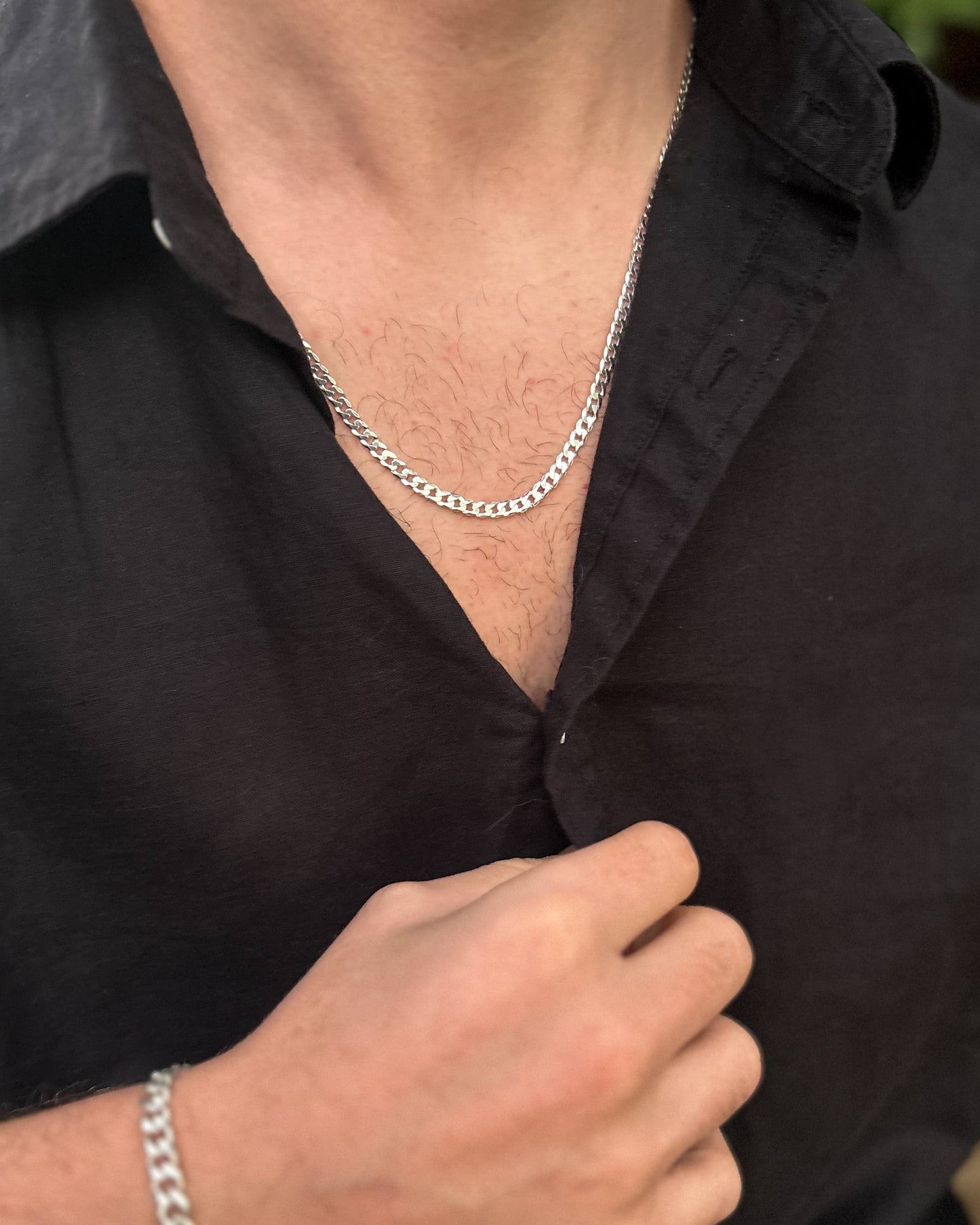 ¡NUEVA! CADENA DILBAR 4MM  + PULSERA DE PLATA DE REGALO