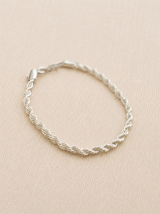 PULSERA VORTEX PLATA - 4MM