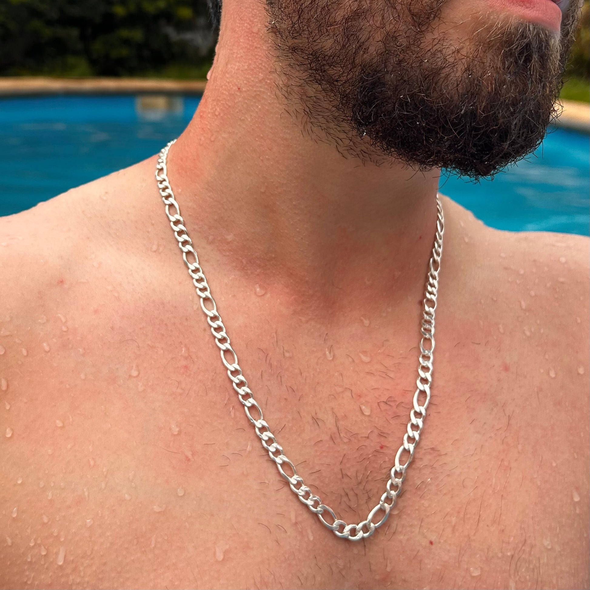Cadena Figaro Plata - 8MM