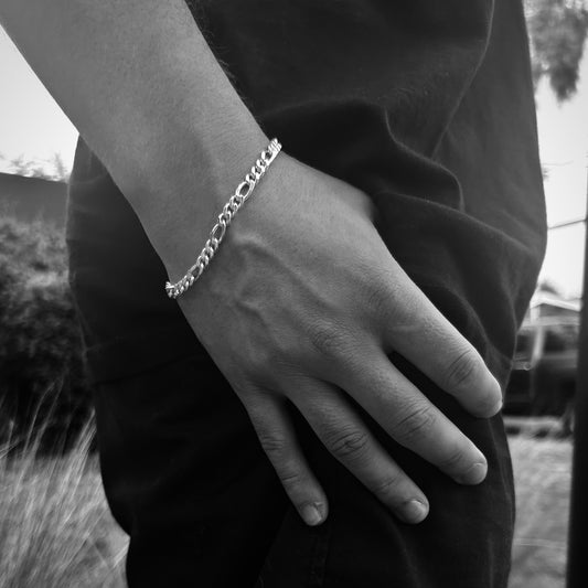 PULSERA FIGARO PLATA - 6MM