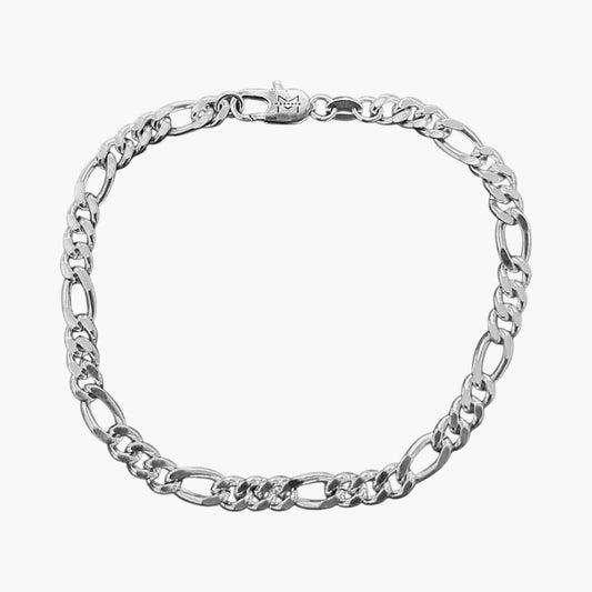 PULSERA FIGARO PLATA - 6MM